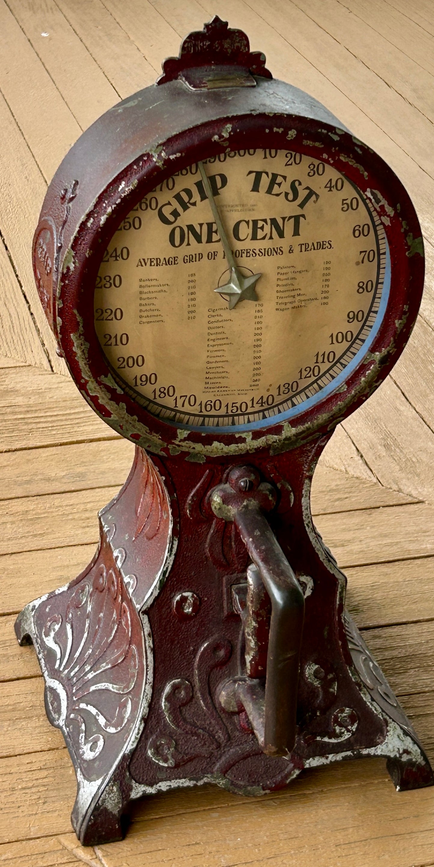 ANTIQUE COIN OPERATED  GRIP TESTER - CALL OR TEXT FOR MORE INFORMATION
