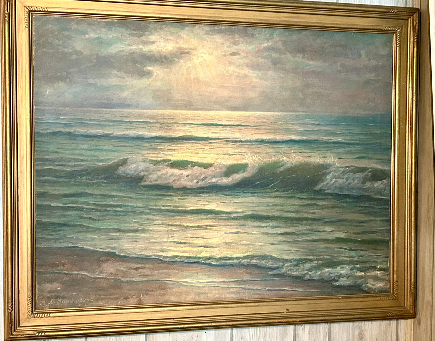 ANNA NATALIE SINNHUBER 1864-1947 SEASCAPE PAINTING