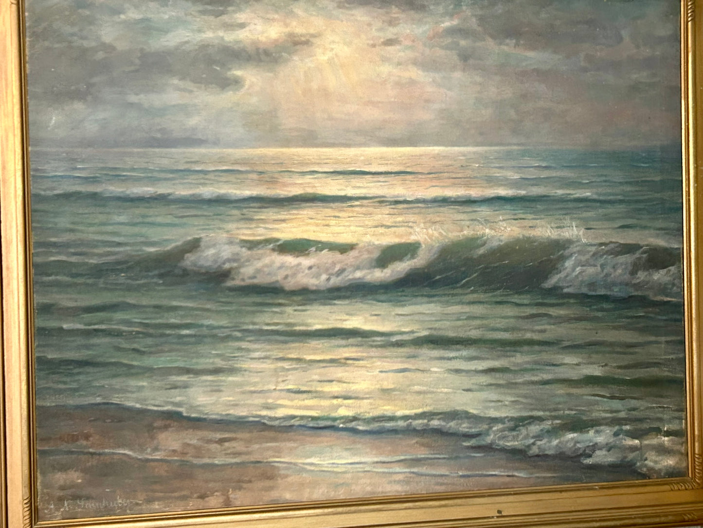 ANNA NATALIE SINNHUBER 1864-1947 SEASCAPE PAINTING
