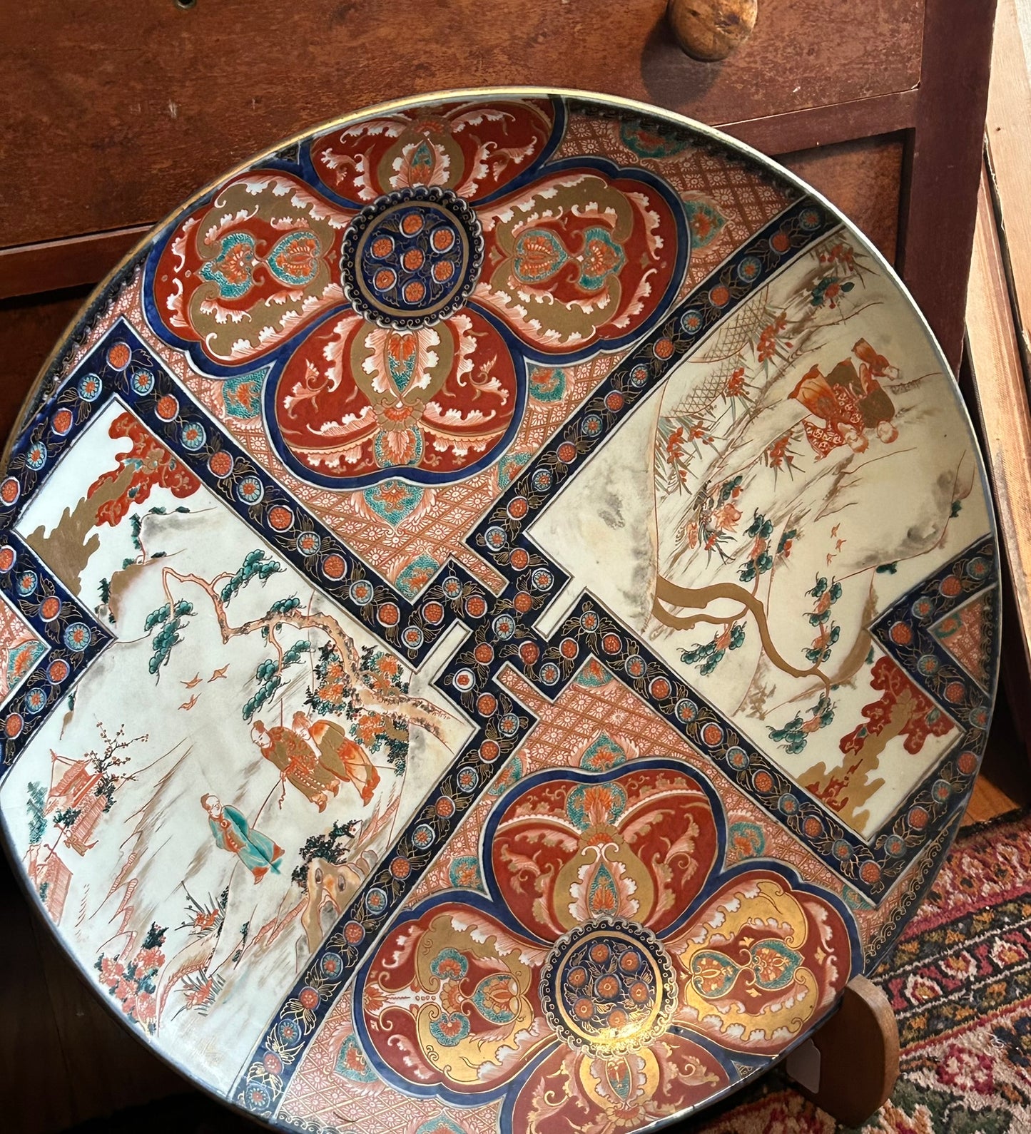 JAPANESE IMARI ANTIQUE CHARGER LATE 1800'S