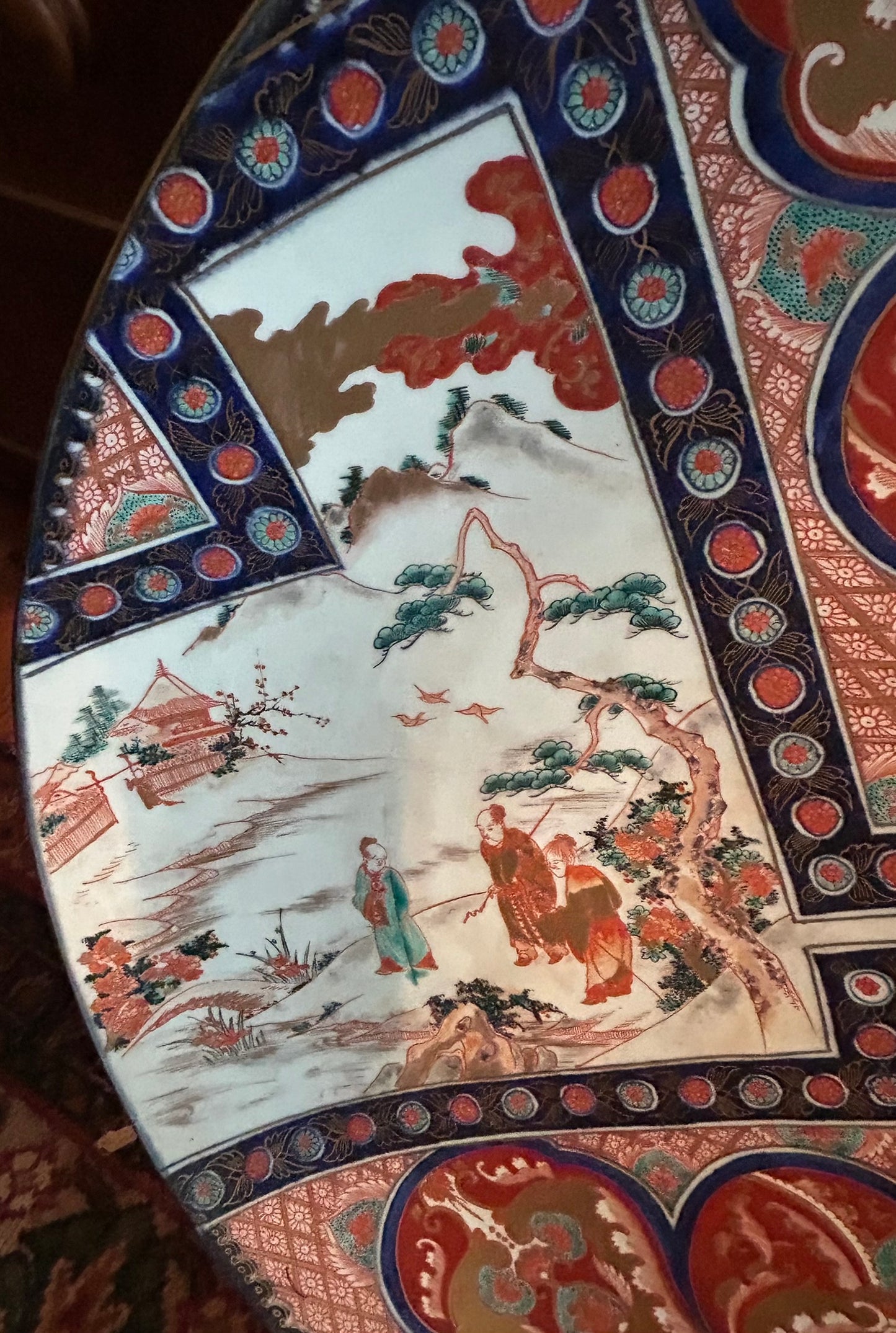 JAPANESE IMARI ANTIQUE CHARGER LATE 1800'S