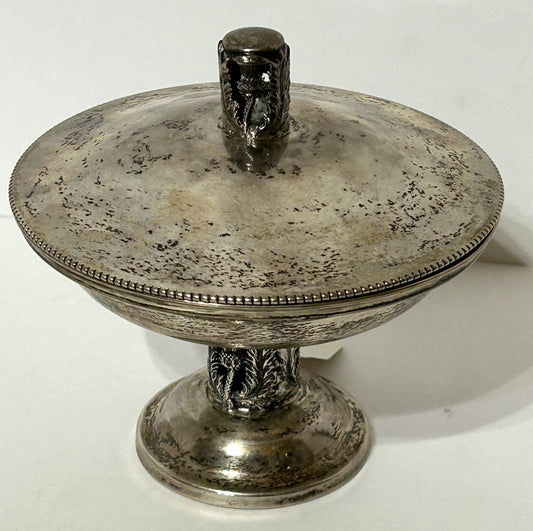 STERLING SILVER THISTLE PATTERN COVERED COMPOTE