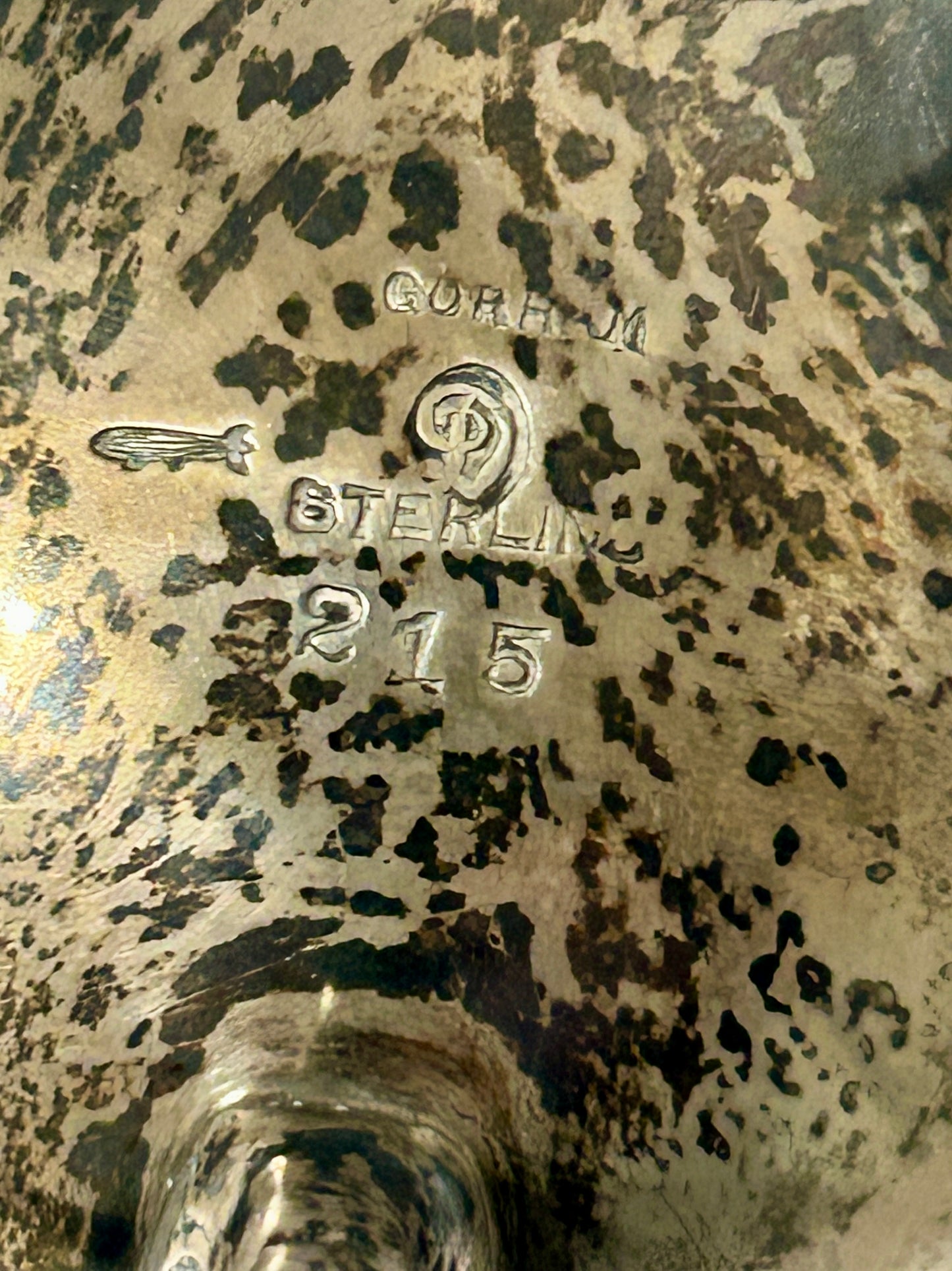 STERLING GORHAM SILVER RAMS HEADS SALT HOLDER