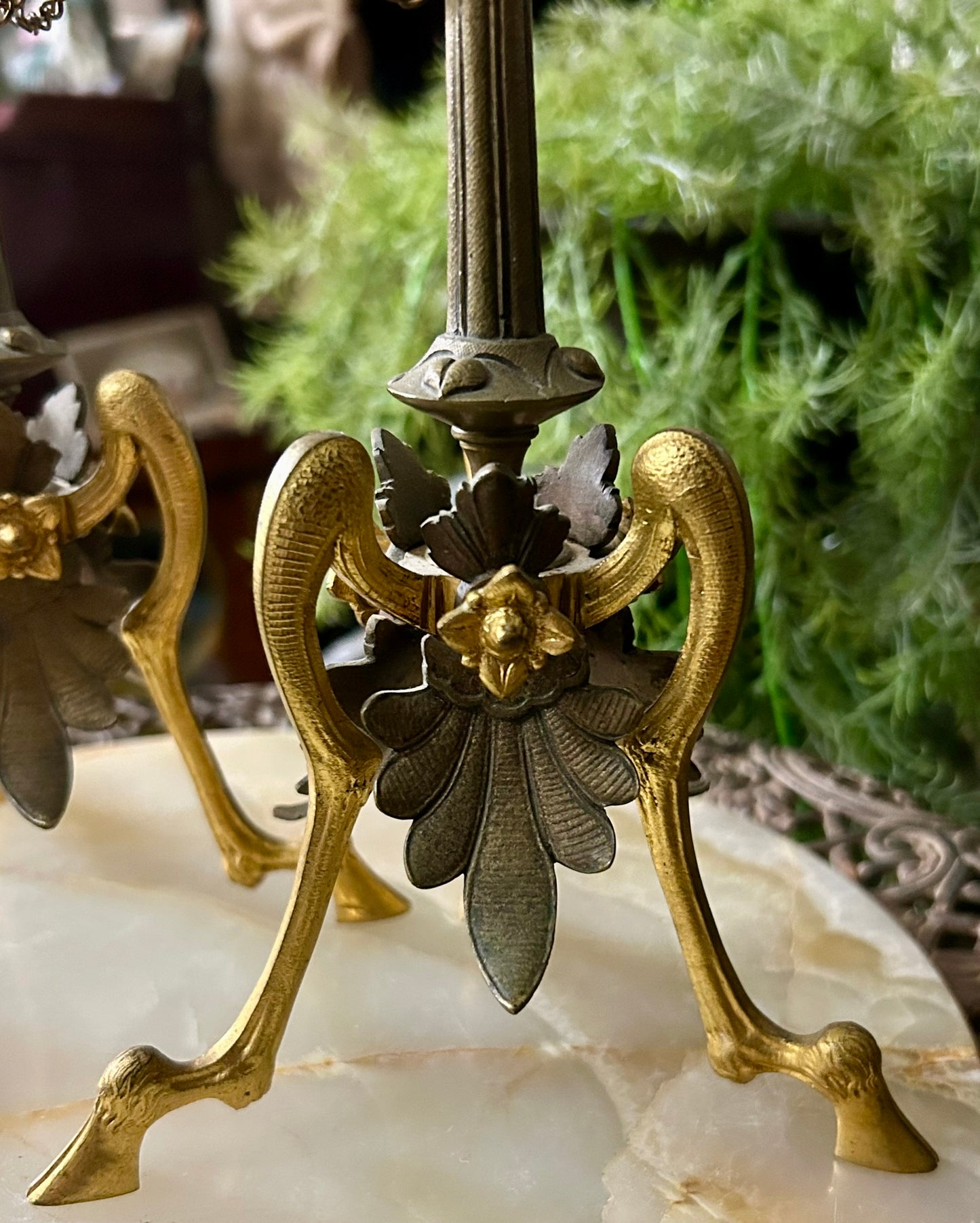 HENRI PICARD PAIR OF BRONZE CANDLESTICKS