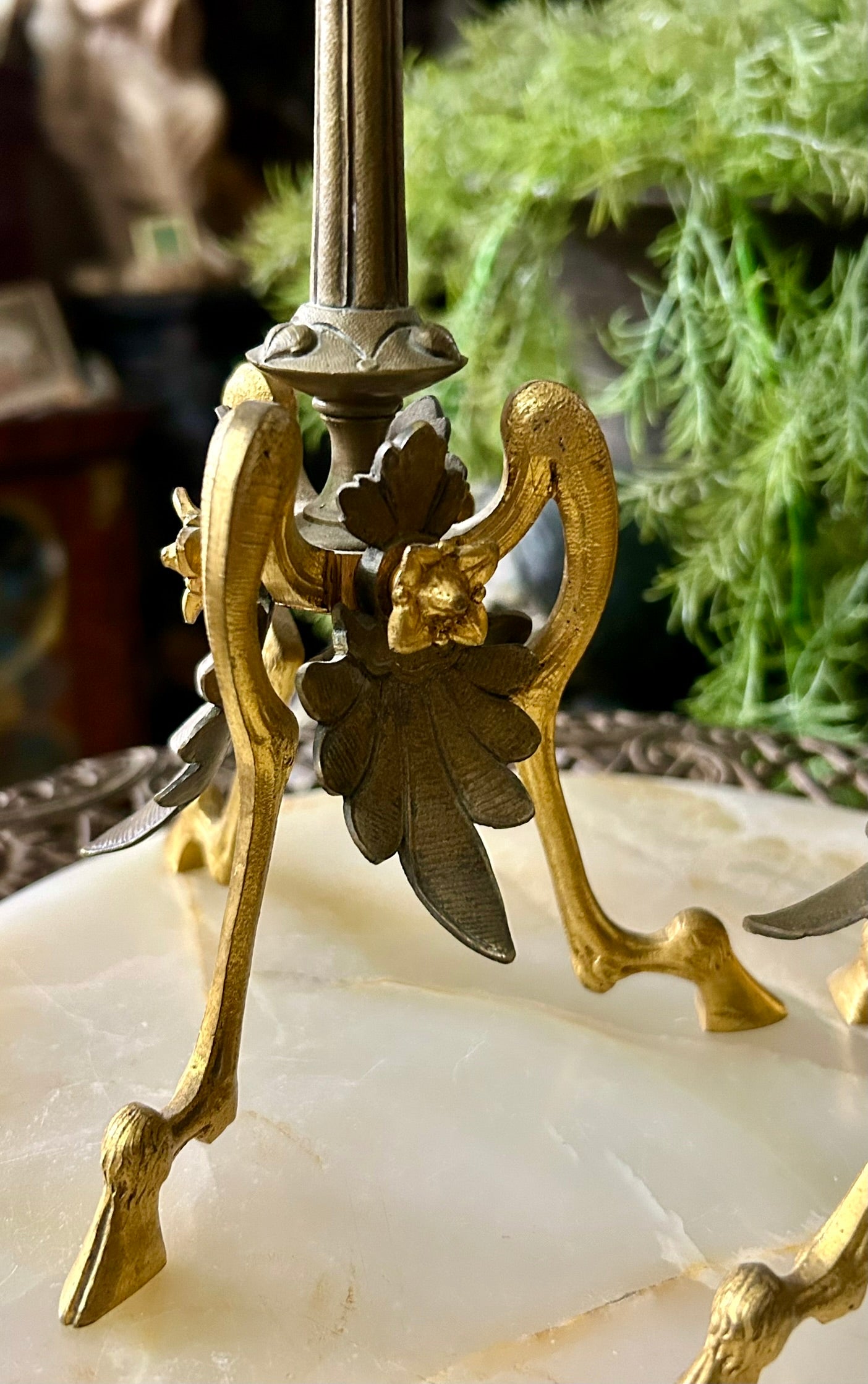 HENRI PICARD PAIR OF BRONZE CANDLESTICKS