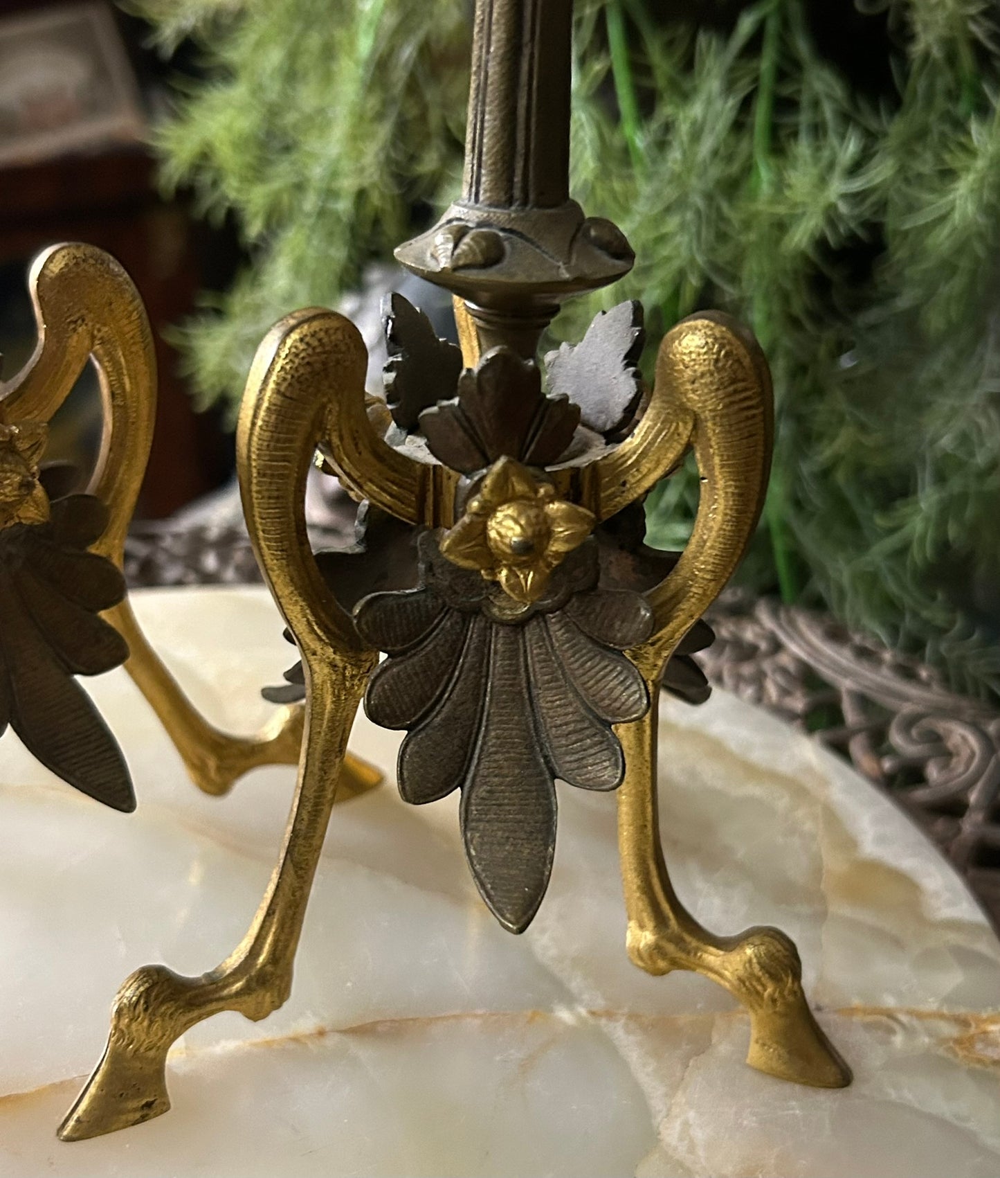 HENRI PICARD PAIR OF BRONZE CANDLESTICKS