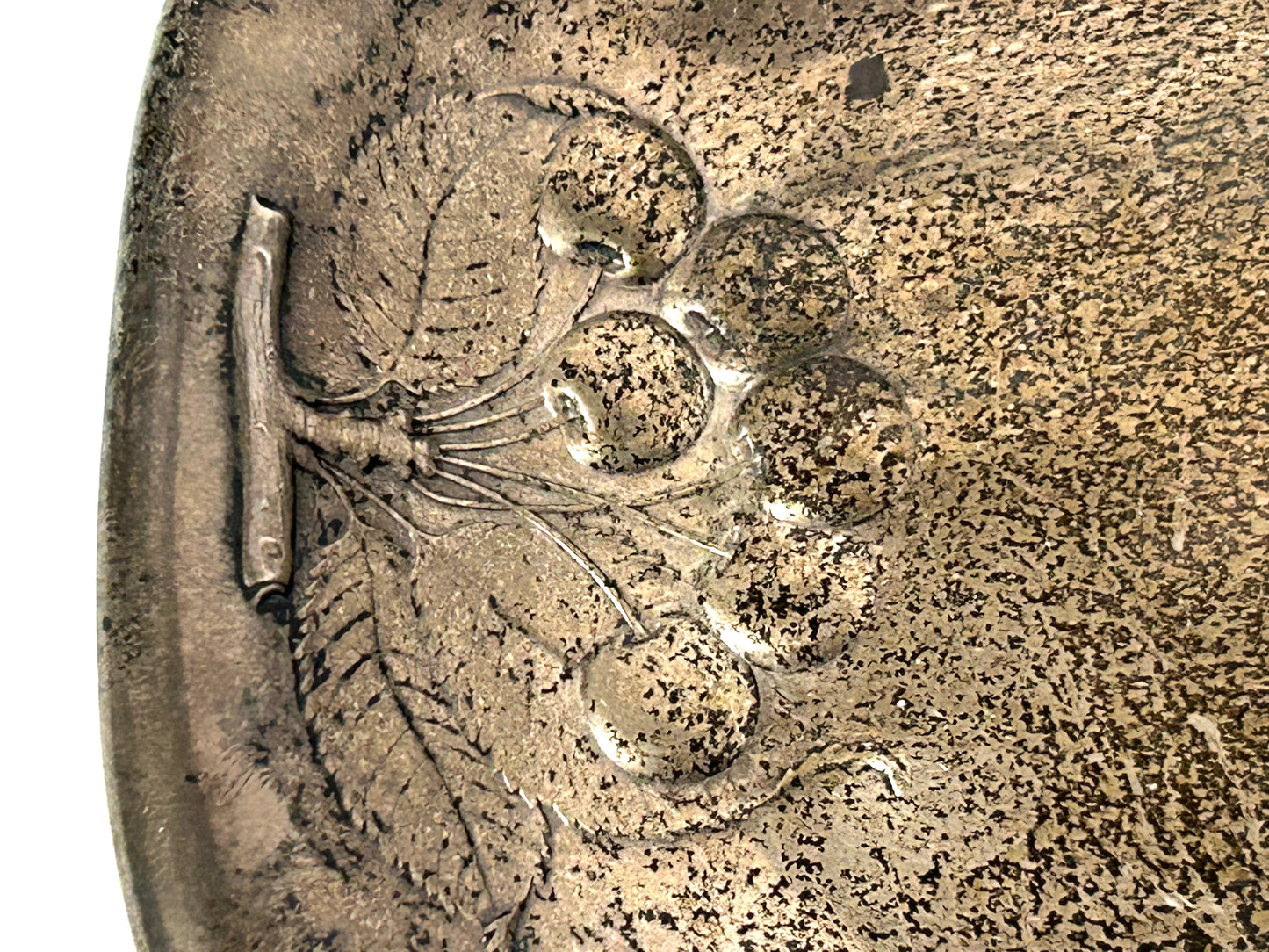 STERLING WALLACE SILVER CO. TRAY WITH CHERRIES DESIGN