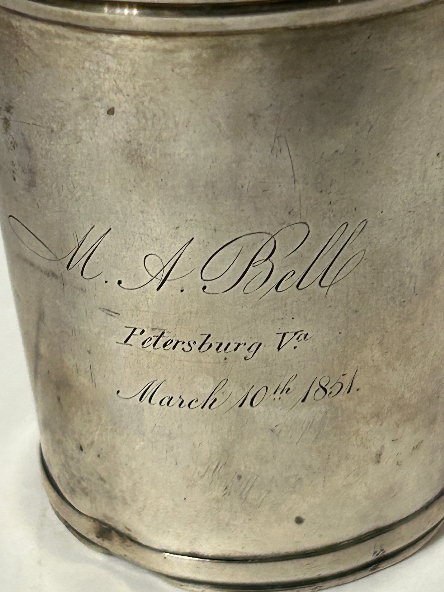 SILVER CUP BY THEODORE DUBOSQ, PHILADELPHIA PENNSYLVANIA 1829-1850