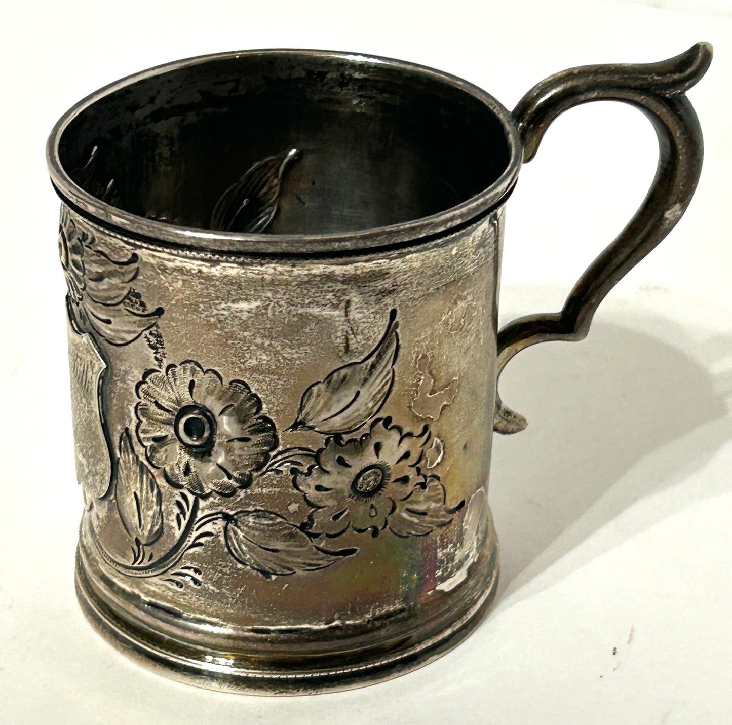 ANTIQUE VIRGINIA COIN SILVER MUG BY MITCHELL & TYLER