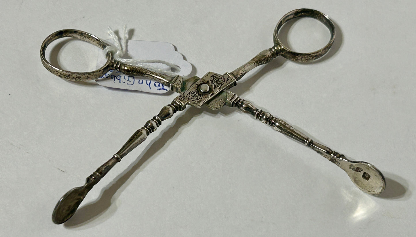ANTIQUE SILVER SUGAR NIPPERS FROM EARLY 1700'S FOR SALE