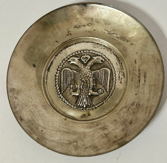 SCANDINAVIA - NORWAY SILVER TRAY WITH DOUBLE HEAD EAGLE