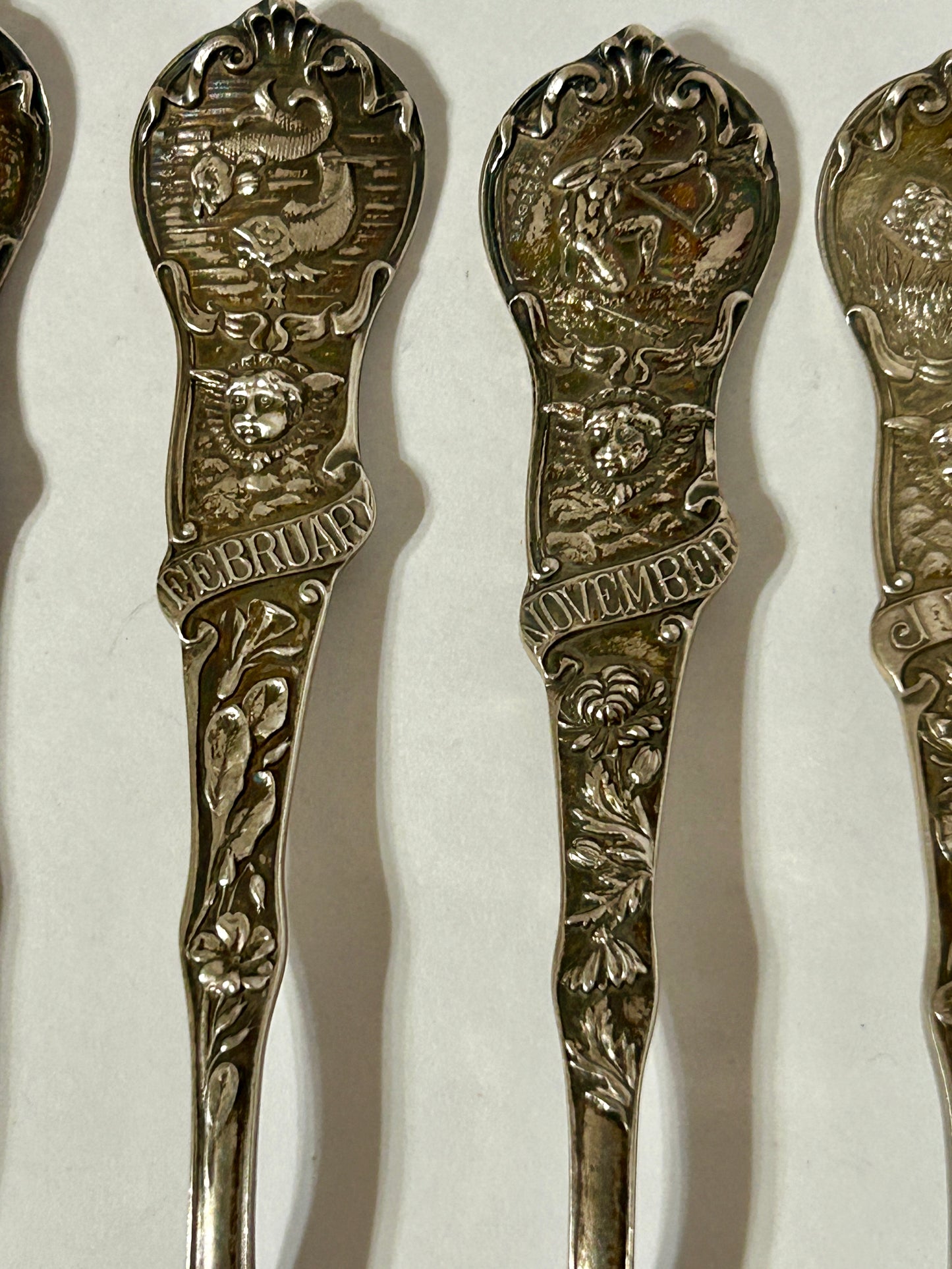 STERLING ZODIAC PATTERN HEAVY FORKS