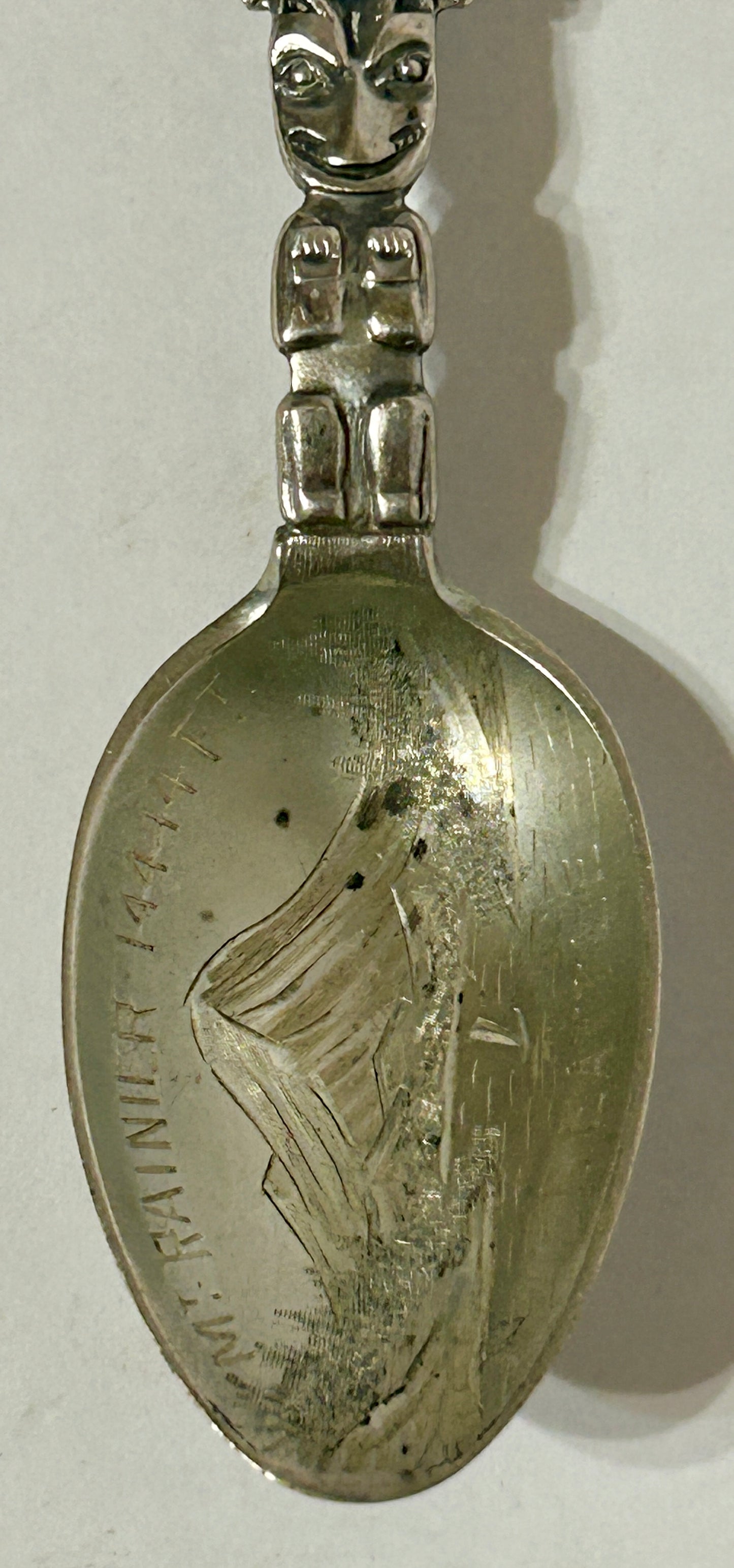 STERLING SILVER TOTEM POLE FIGURAL SPOON