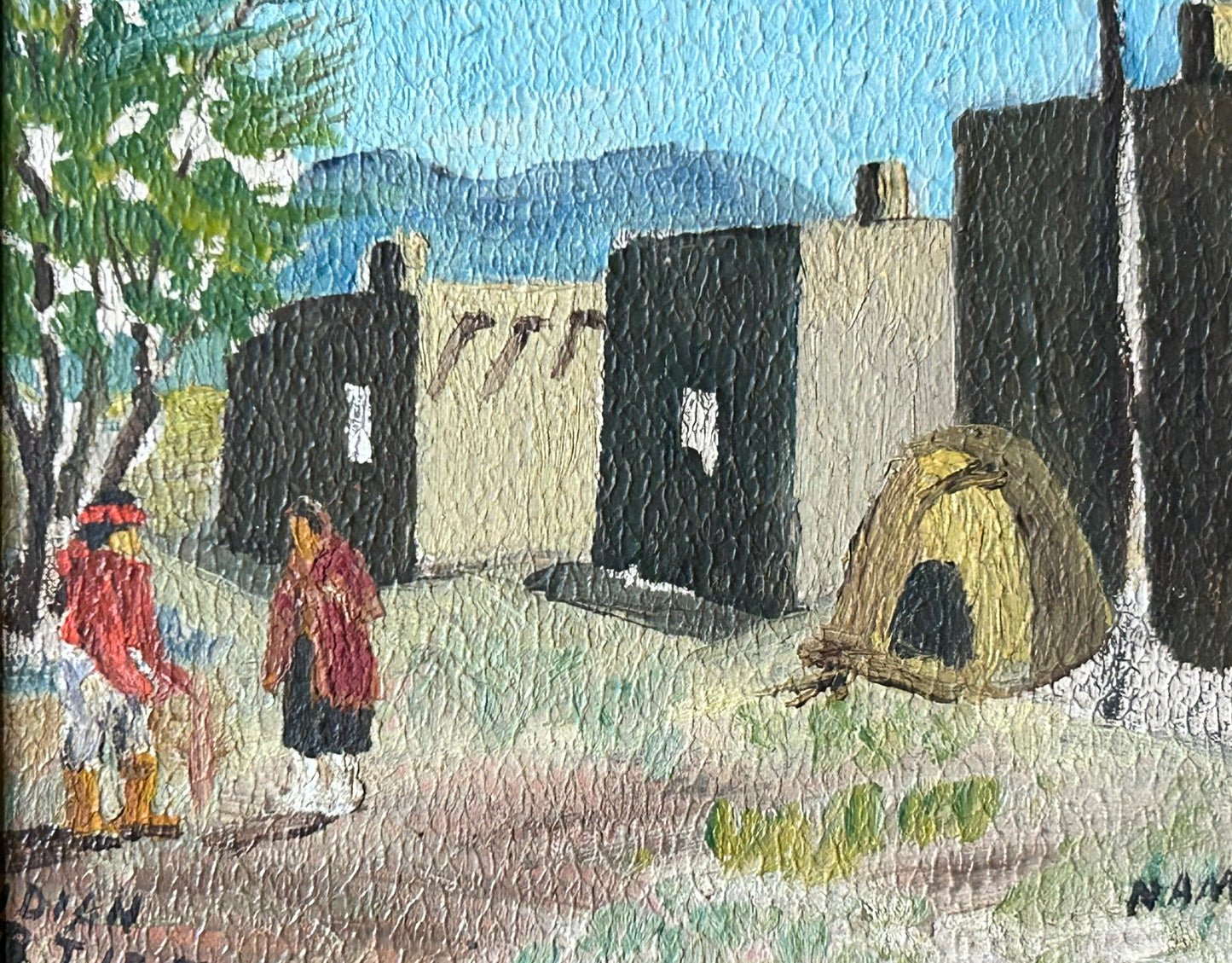 NATIVE AMERICAN ARTIST ALBERT LUJAN TAOS ARTIST PAINTING