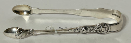 ANTIQUE PAIR OF STERLING TONGS BY WM. EATON LONDON