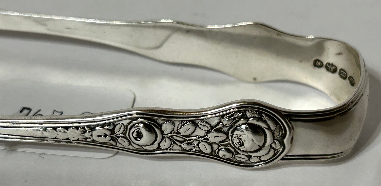 ANTIQUE PAIR OF STERLING TONGS BY WM. EATON LONDON