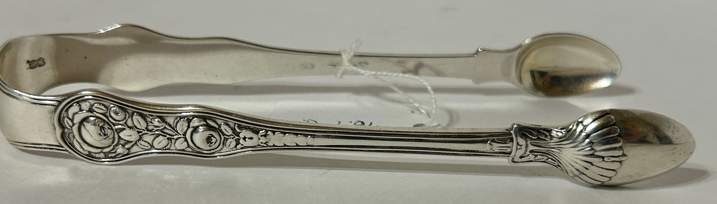 ANTIQUE PAIR OF STERLING TONGS BY WM. EATON LONDON