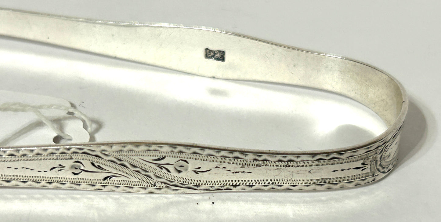 HESTER BATEMAN CIRCA 1780 SILVER SUGAR TONGS