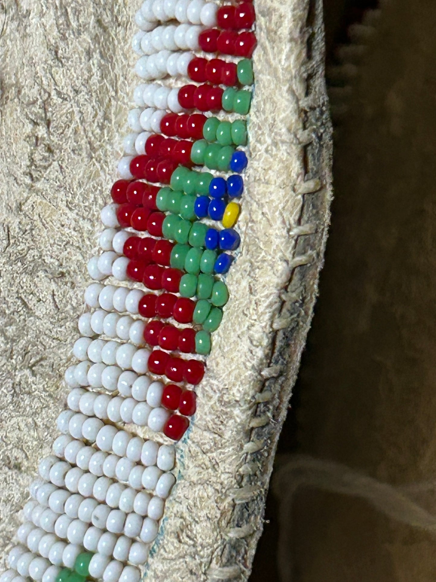 NATIVE AMERICAN SINEW BEADED MOCCASINS