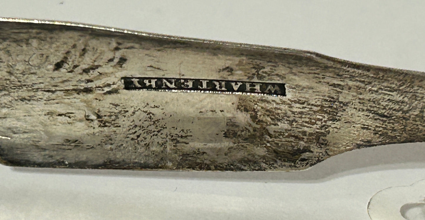 COIN SILVER ANTIQUE SUGAR TONGS BY WHARTENBY OF PHILADELPHIA