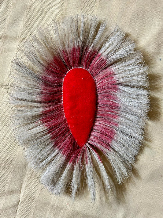 NATIVE AMERICAN RED AND WHITE HAIR ROACH