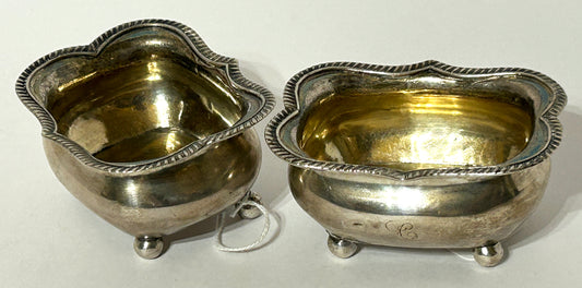 ANTIQUE SILVER SALTS PAIR LONDON CIRCA 1800