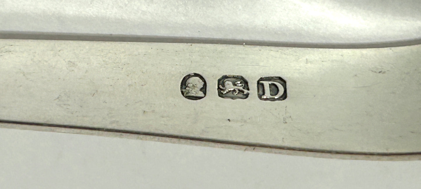 SILVER TONGS BY GEORGE BOWER OF LONDON CIRCA 1820