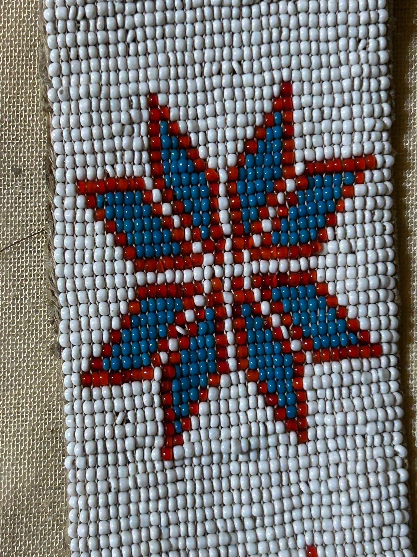 NATIVE AMERICAN BEADED BELT WITH STAR DESIGNS