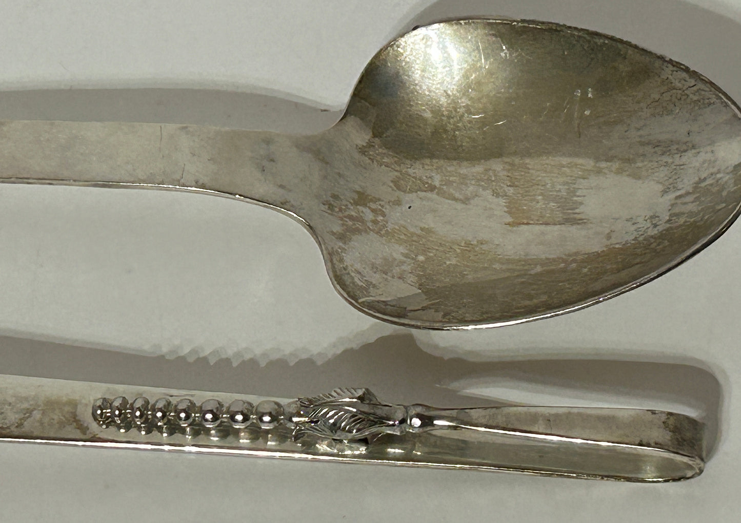 MEXICAN SILVER HEAVY LARGE SALAD SET