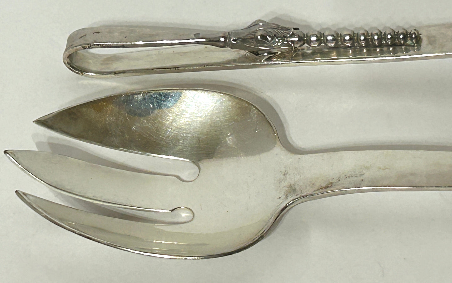 MEXICAN SILVER HEAVY LARGE SALAD SET