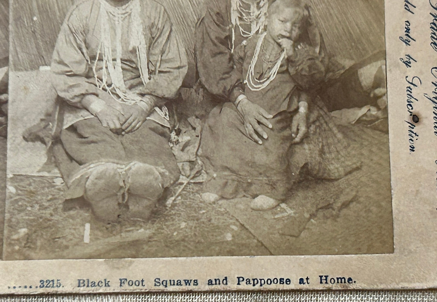 NATIVE AMERICAN BLACK FOOT SQUAWS STEREO VIEW CARD