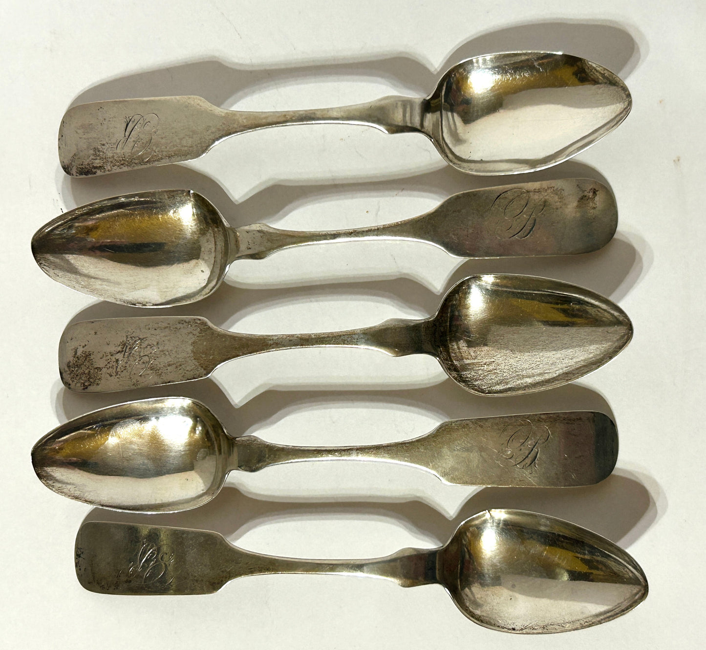 ANTIQUE SILVER SPOONS BY 1800'S VIRGINIA MAKER