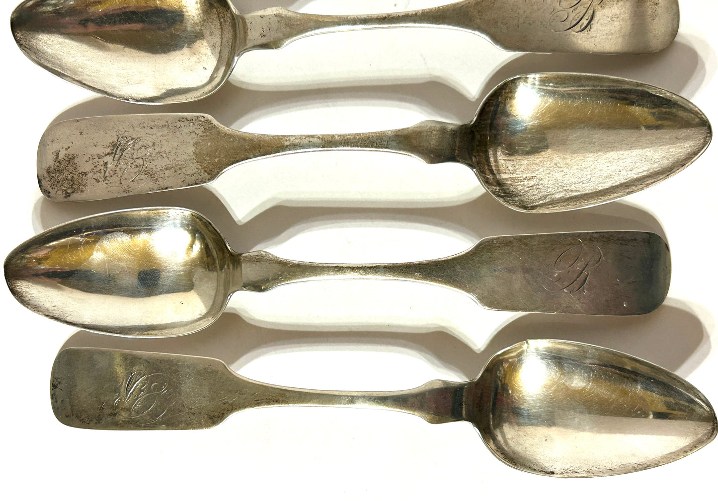 ANTIQUE SILVER SPOONS BY 1800'S VIRGINIA MAKER