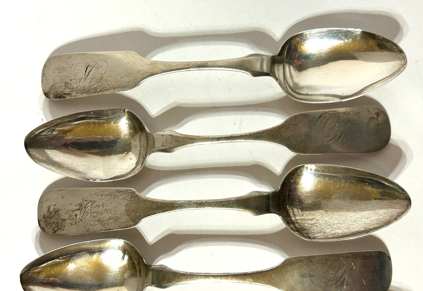 ANTIQUE SILVER SPOONS BY 1800'S VIRGINIA MAKER