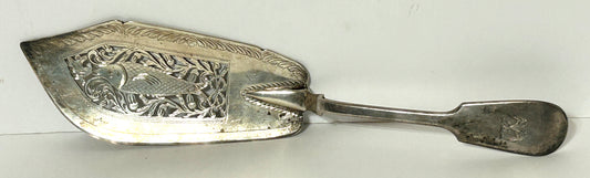 ANTIQUE ENGLISH STERLING SILVER FISH SERVER