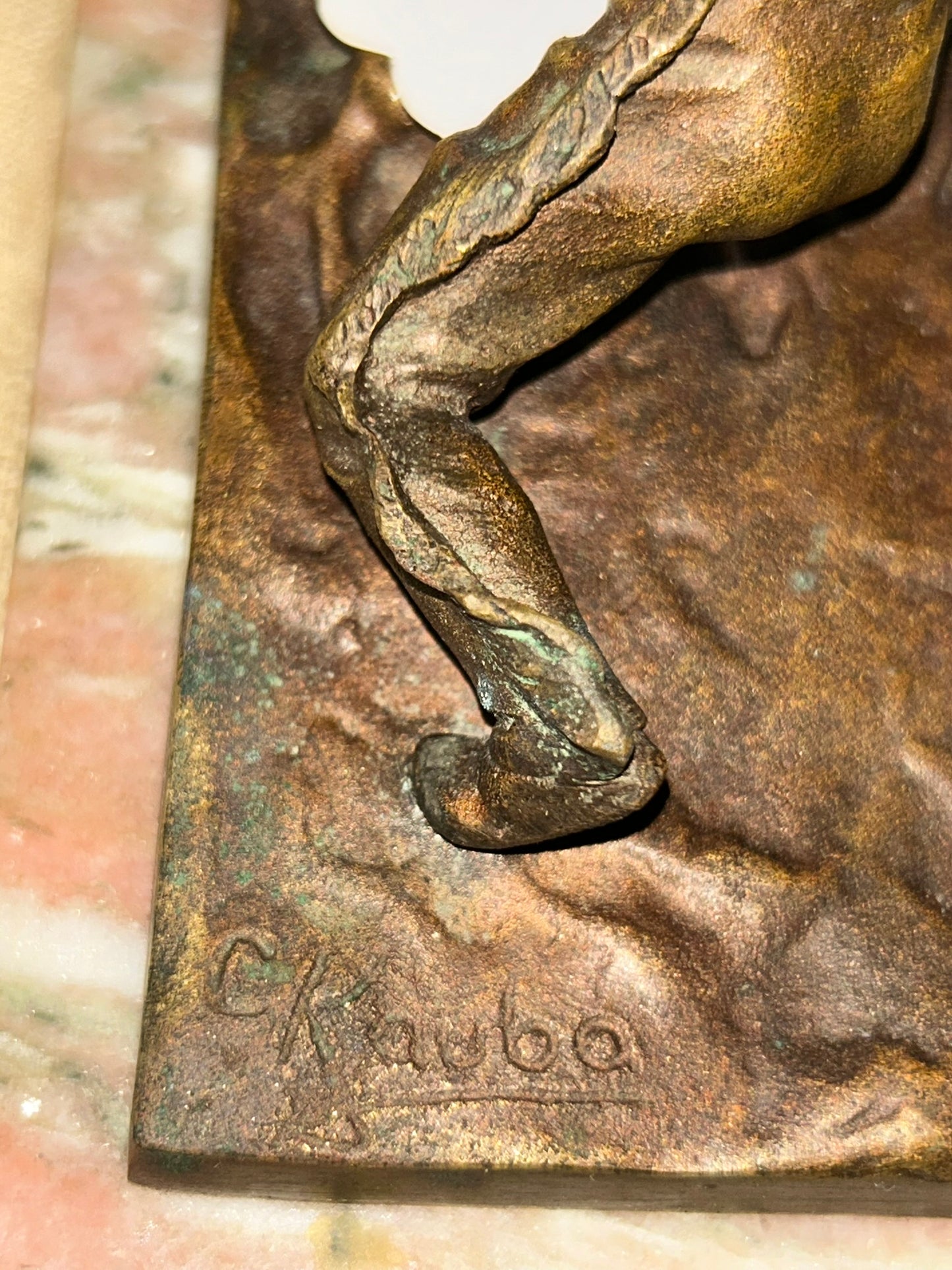 KARL KAUBA 1865-1922 "INDIAN SCOUT" BRONZE