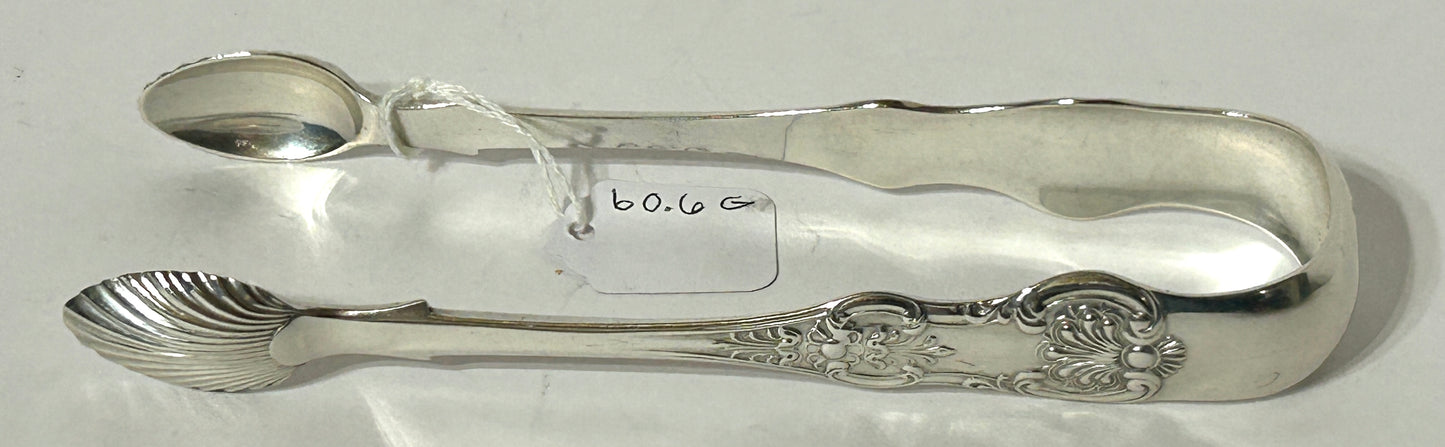 SILVER TONGS IN KINGS PATTERN CIRCA 1850