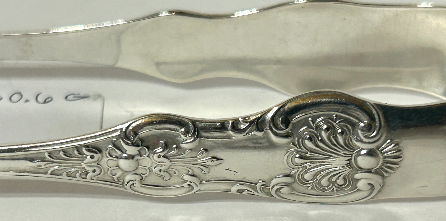SILVER TONGS IN KINGS PATTERN CIRCA 1850