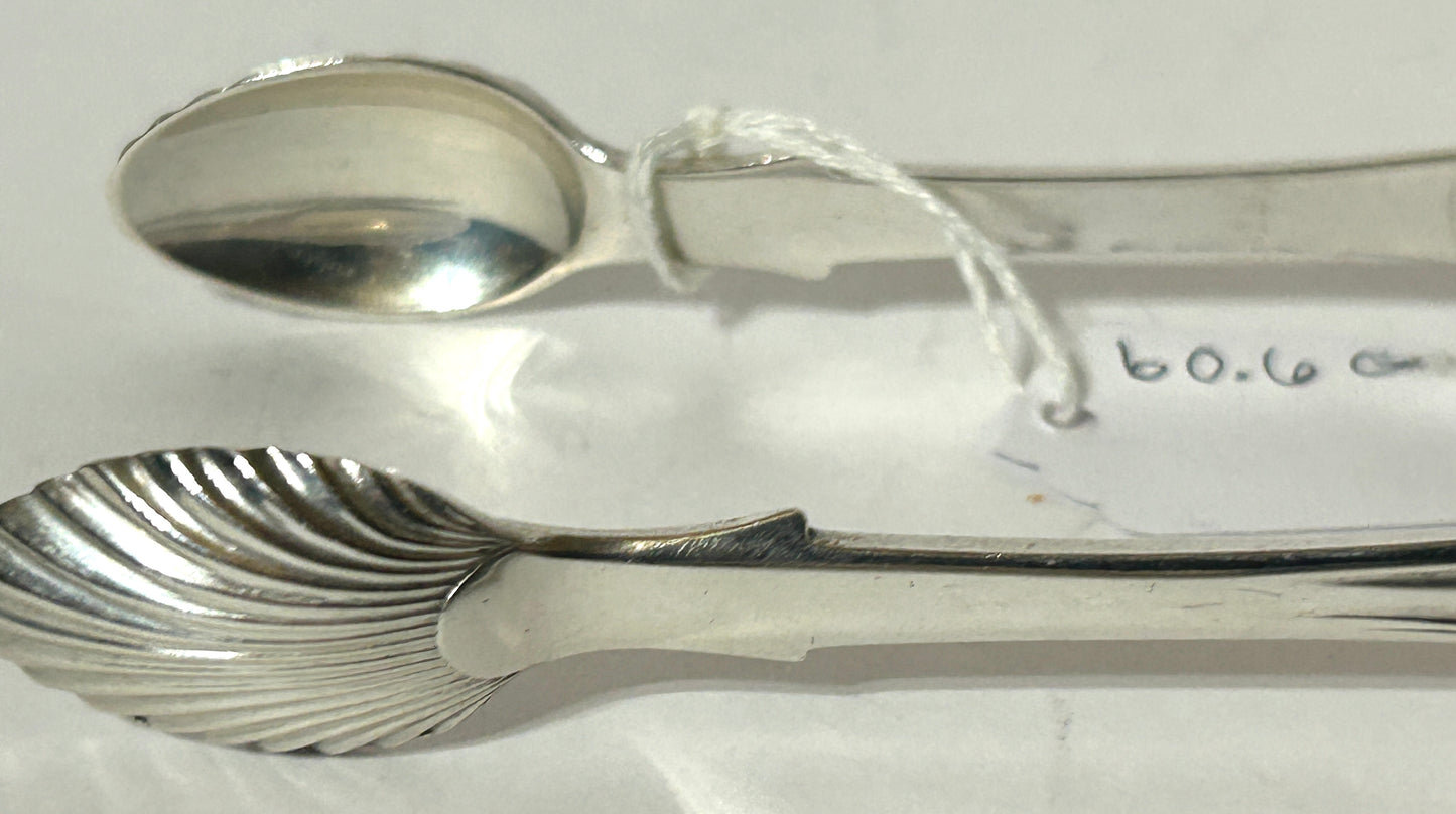 SILVER TONGS IN KINGS PATTERN CIRCA 1850