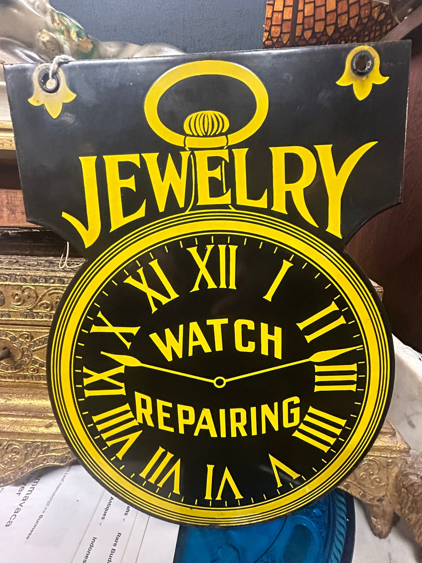 ENAMEL JEWELRY & WATCH REPAIR SIGN