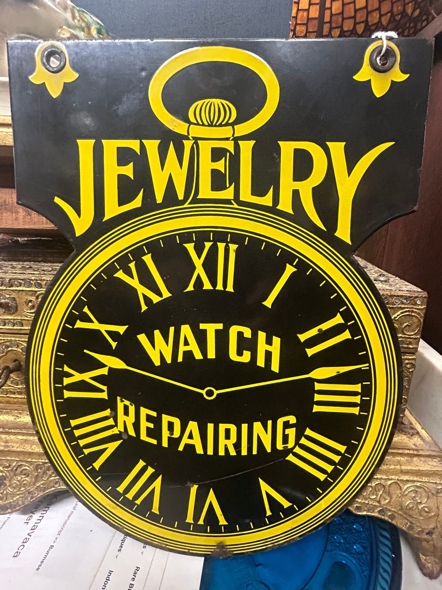 ENAMEL JEWELRY & WATCH REPAIR SIGN